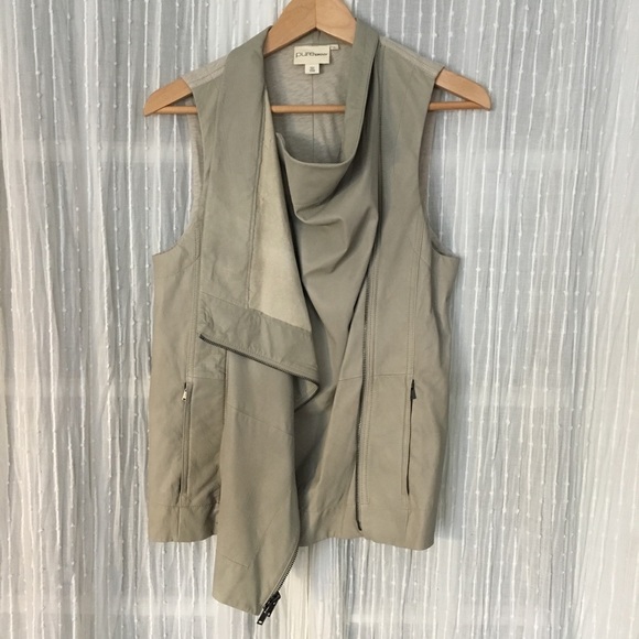 Dkny Jackets & Blazers - DKNY Pure Leather Double Zip Asymmetrical Vest